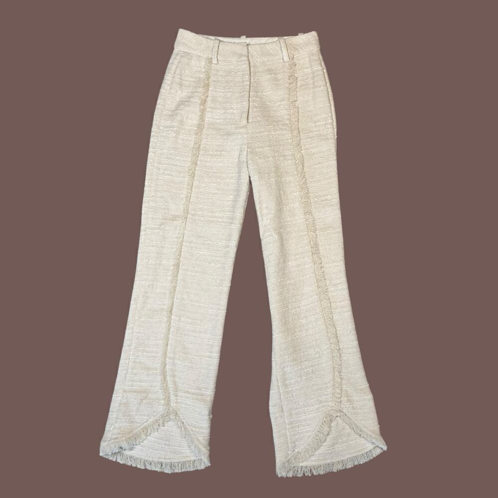 BY MALENE BIRGER Ivory Nadihas Bouclé Crop Trousers Size 6 / 27" NWT - Picture 9 of 16